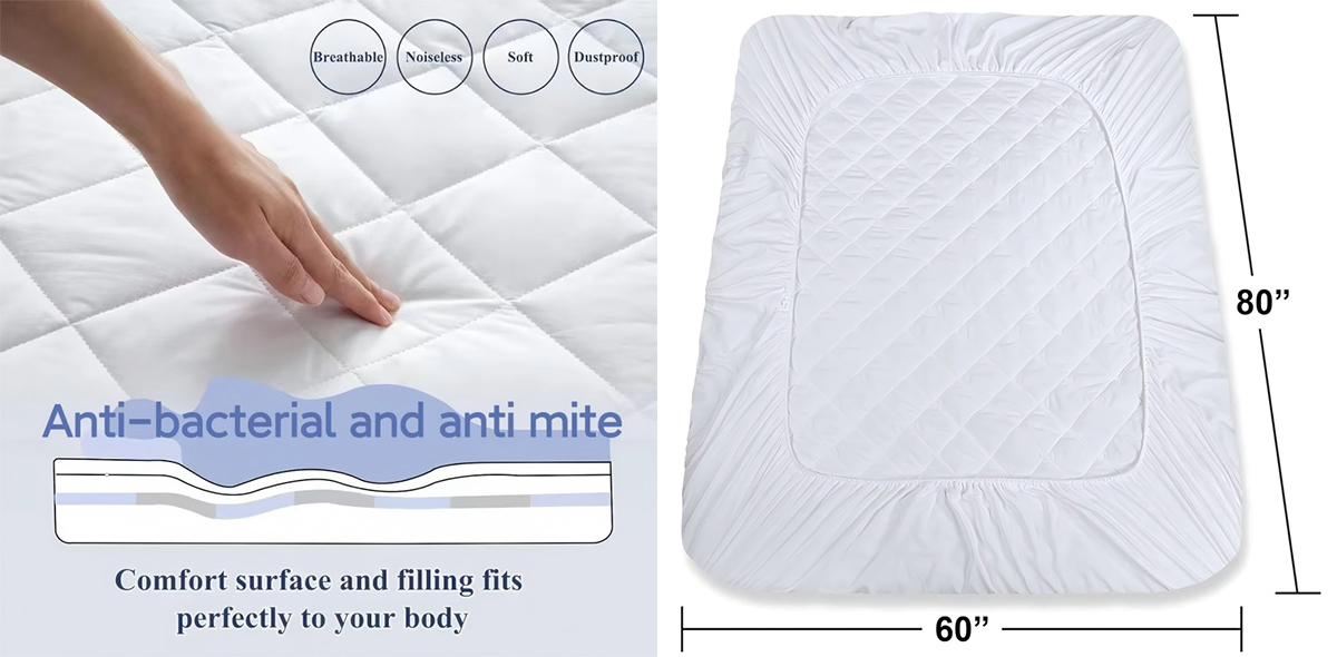 ZC24022 Antibacterial and Anti-Allergy Quilted Waterproof Mattress Cover
