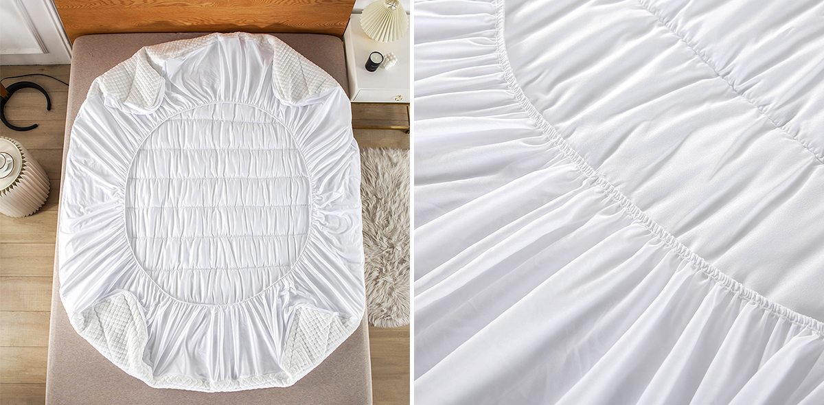 ZC24023 Cooling Touch Jacquard Knit Quilted Luxury Mattress Pad