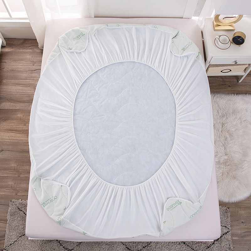 ZC24024 Natural Anti-Bacterial Breathable Soft Bamboo Quilted Mattress Protector