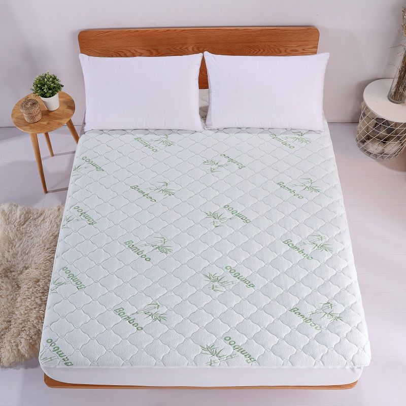 ZC24028 Natural Anti Bacterial Bamboo Anti Dust Mite Anti Allergy Quilted Mattress Pad Cover