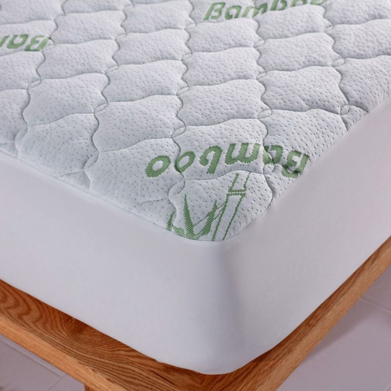 ZC24028 Natural Anti Bacterial Bamboo Anti Dust Mite Anti Allergy Quilted Mattress Pad Cover