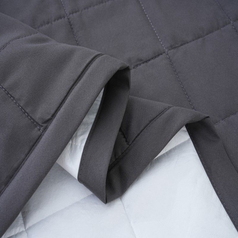 ZC24067 Elegant Polyester Microfiber Quilted Waterproof Mattress Topper/Pad Dark Grey