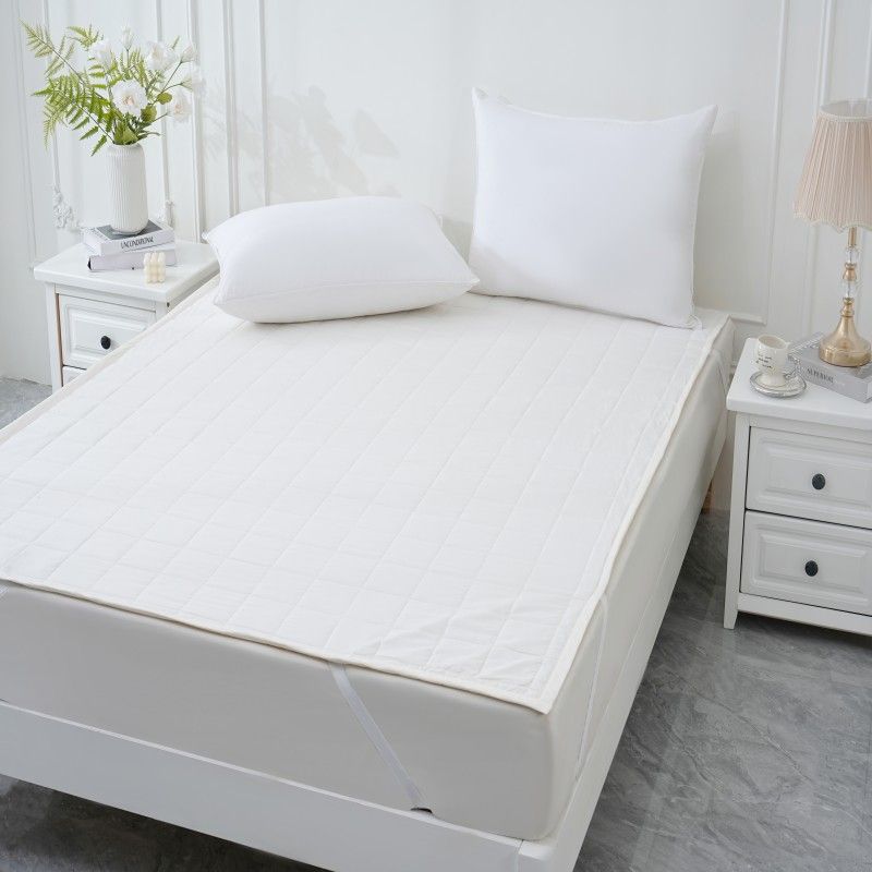 ZC24068 Elegant Polyester Microfiber Quilted Waterproof Mattress Topper/Pad Ivory