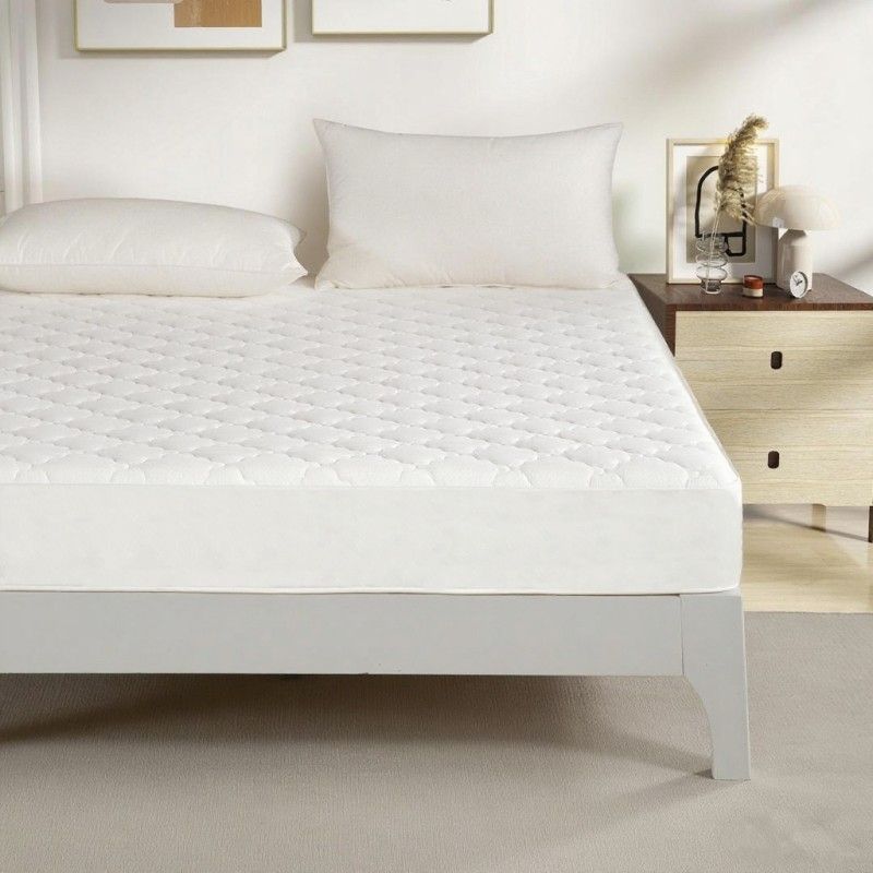 ZC25075 Promotional Popular White Mattress Cover Anti Bacterial Bamboo Fabric Breathable Mattress Pad