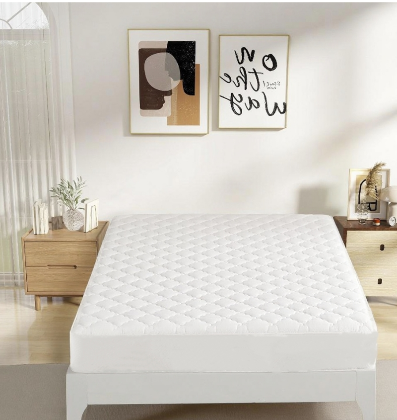 ZC25075 Promotional Popular White Mattress Cover Anti Bacterial Bamboo Fabric Breathable Mattress Pad