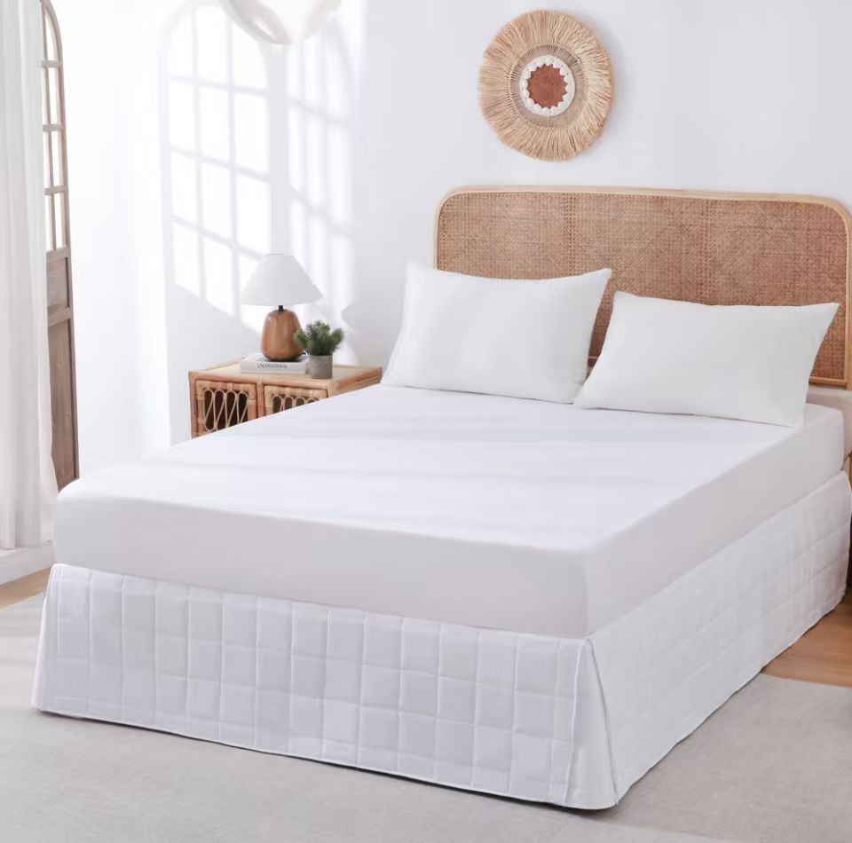 ZC25081 Quilted White Super Soft Bed Skirt