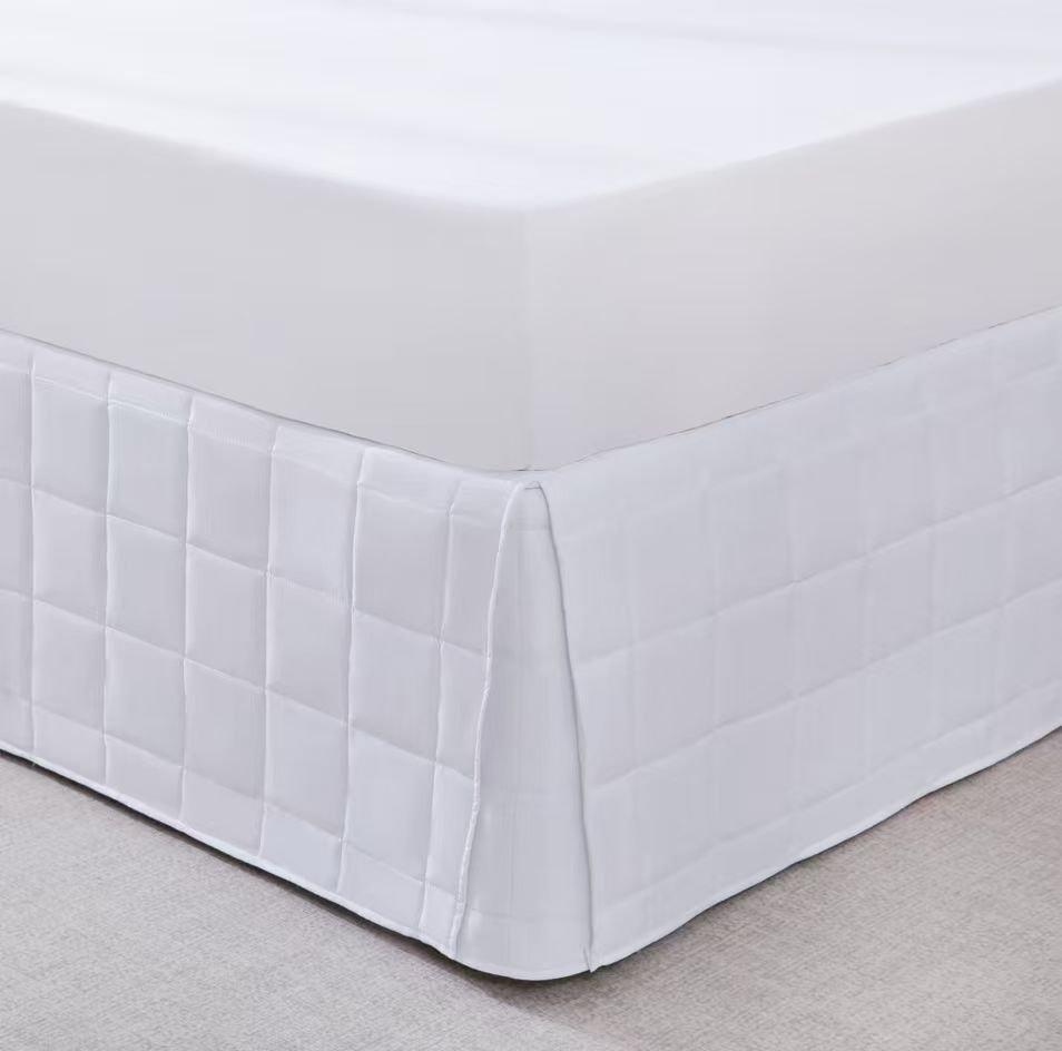 ZC25081 Quilted White Super Soft Bed Skirt