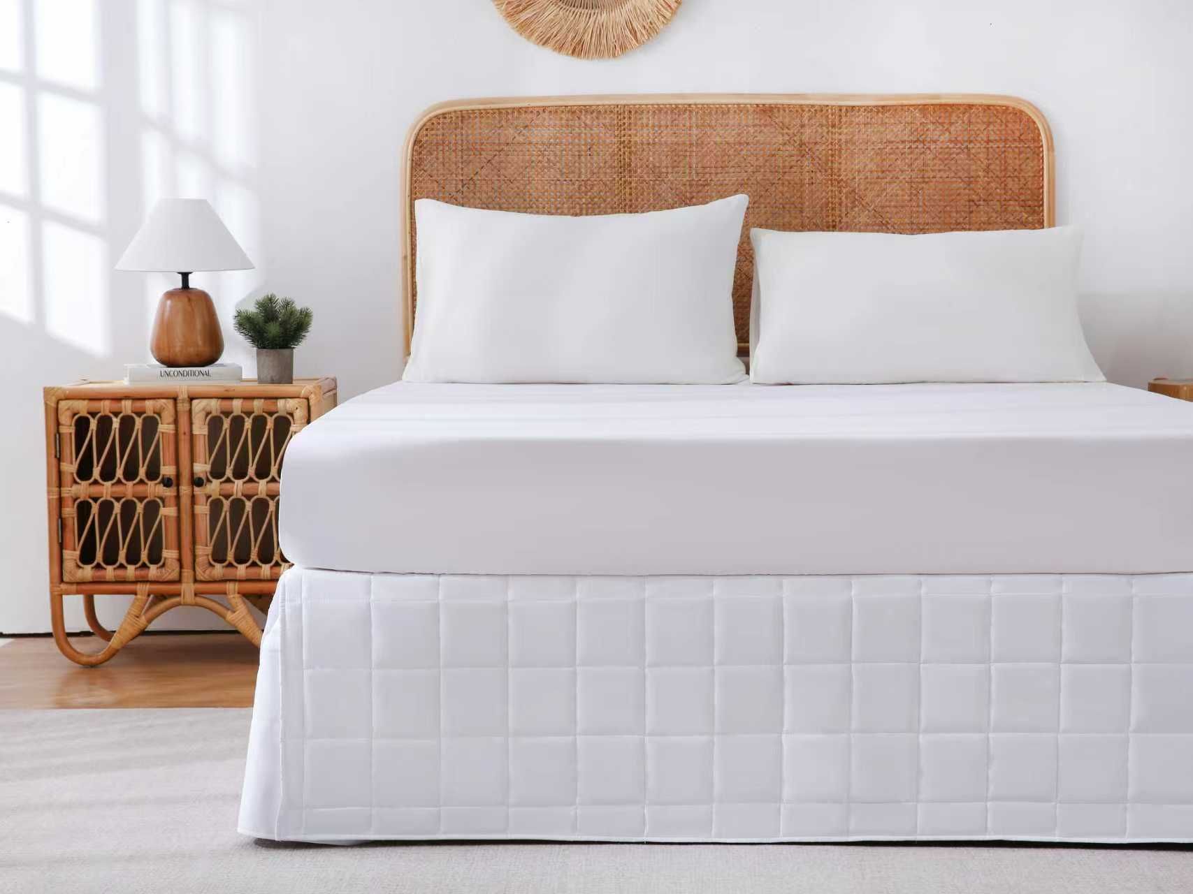 ZC25081 Quilted White Super Soft Bed Skirt