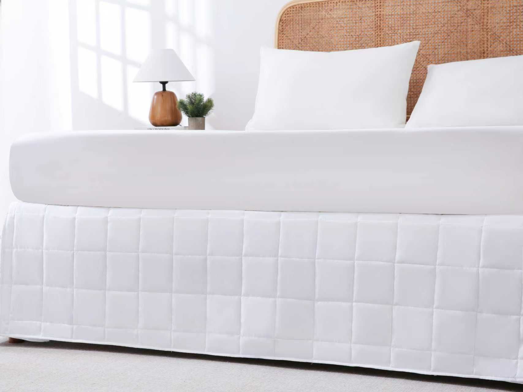 ZC25081 Quilted White Super Soft Bed Skirt