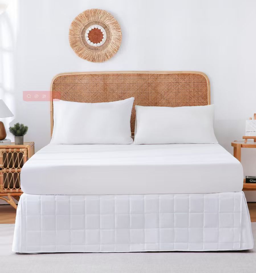 ZC25081 Quilted White Super Soft Bed Skirt