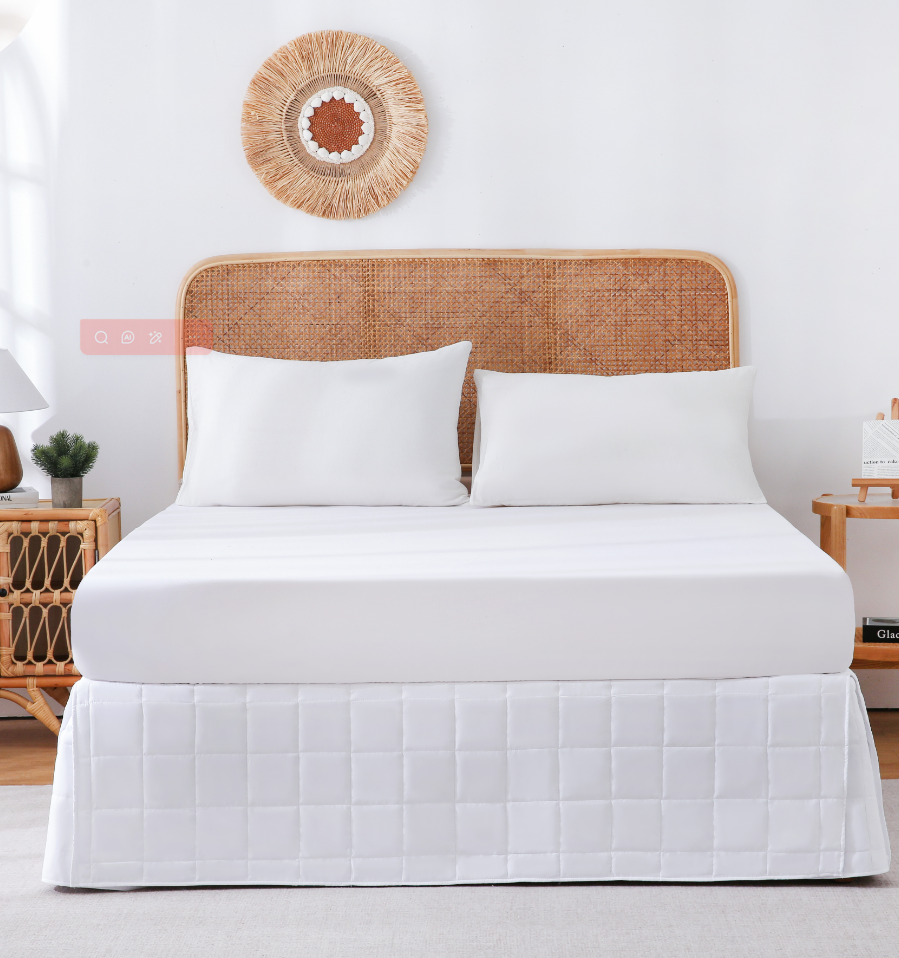 ZC25081 Quilted White Super Soft Bed Skirt