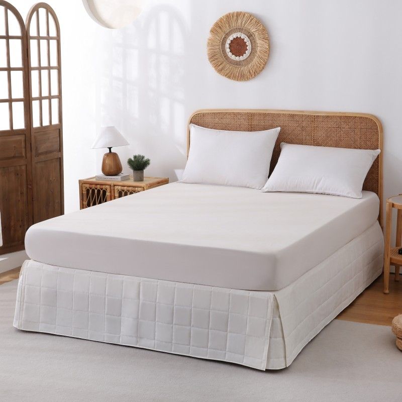 ZC25084 Bege Color Luxury Quilted Hotel Bed Skirt