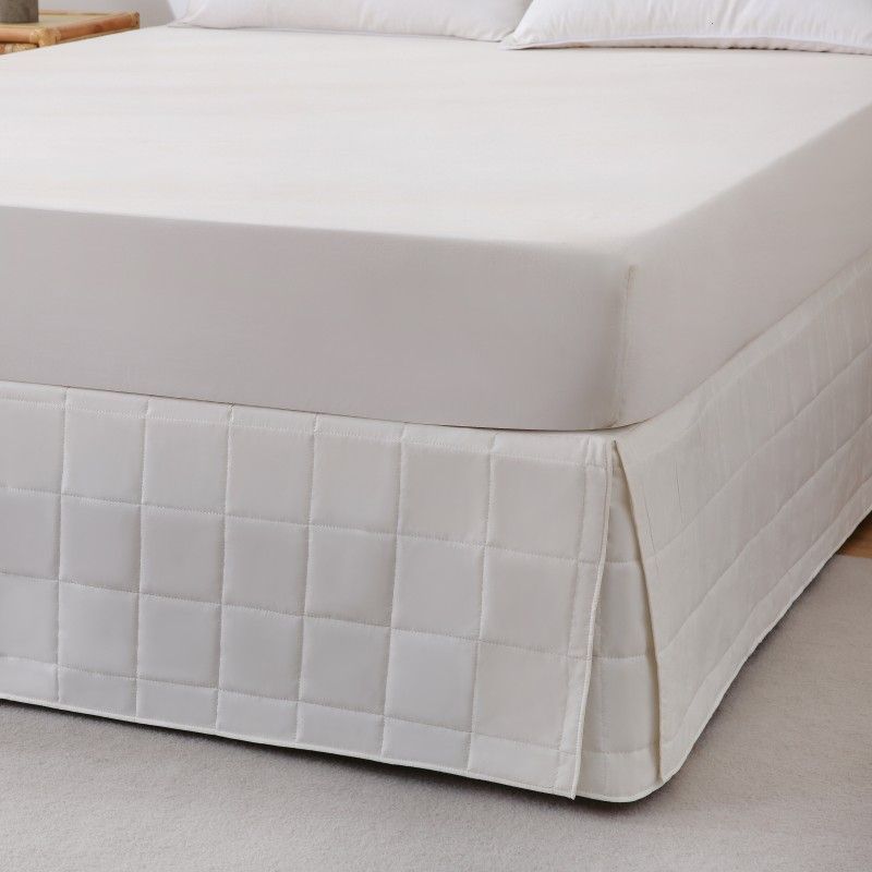 ZC25084 Bege Color Luxury Quilted Hotel Bed Skirt