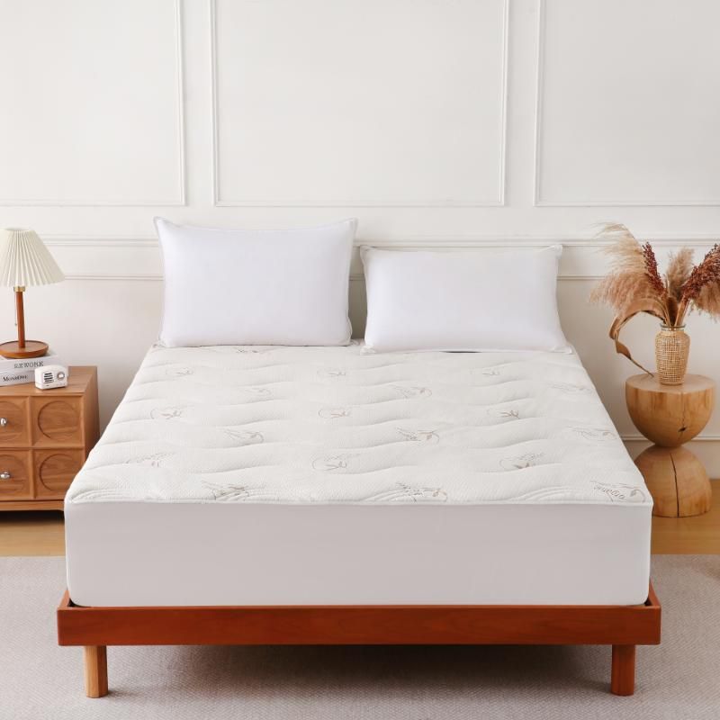 ZC26089 Ultra-Soft, High-Resilience, Skin-friendly Organic Cotton Quilted Mattress Pad