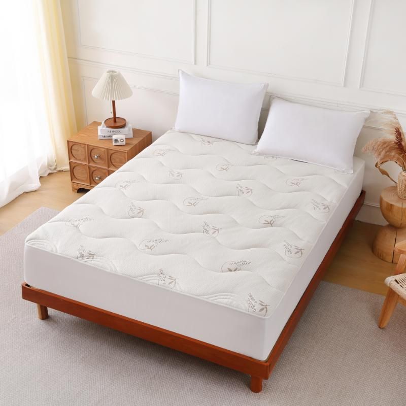 ZC26089 Ultra-Soft, High-Resilience, Skin-friendly Organic Cotton Quilted Mattress Pad