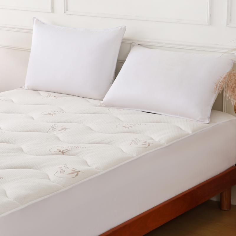 ZC26089 Ultra-Soft, High-Resilience, Skin-friendly Organic Cotton Quilted Mattress Pad