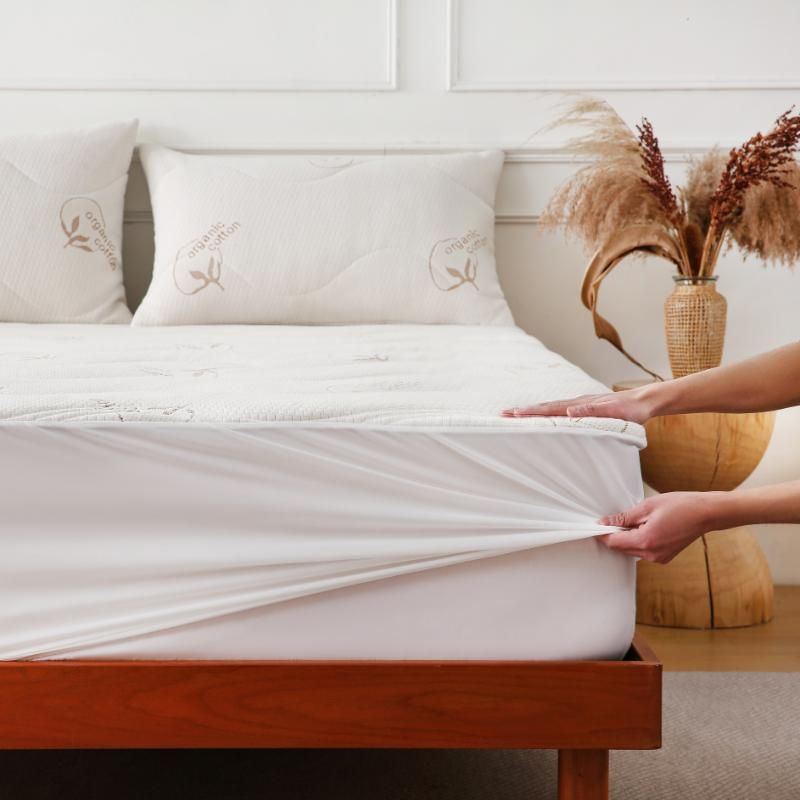 ZC26089 Ultra-Soft, High-Resilience, Skin-friendly Organic Cotton Quilted Mattress Pad